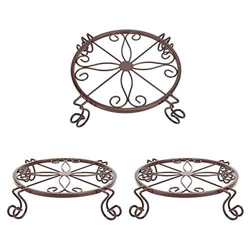 Mocturnity 3 Pack Metall Pflanzen StäNder für Blumen Topf Schwere Lastung Topflappen Drinnen DraußEn Rostfreier Garten Runde StüTzen Rack von Mocturnity
