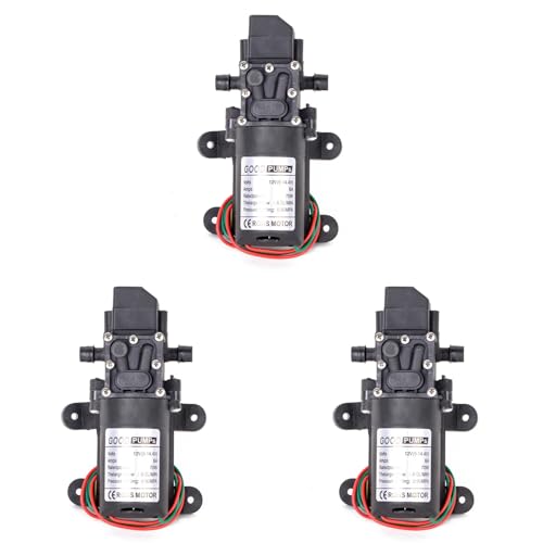 Mocturnity 3 Stück Automatischer Durchflussschalter, 6 l/min, DC 12 V, 70 W, 130 PSI, selbstansaugende Wasserpumpe, gerade von Mocturnity