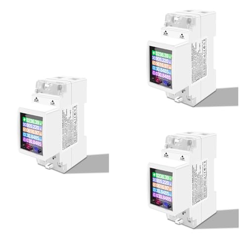 Mocturnity 3 x AT2PW 100 A Tuya WIFI Din Rail Energy Meter Smart Switch Fernbedienung AC 220 V Digital Volt Kwh Frequenzfaktor Meter von Mocturnity