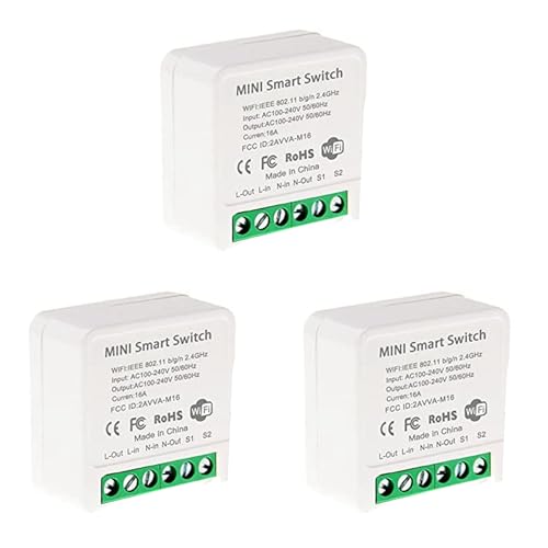 Mocturnity 3X Smarter Mini-WLAN-Relaisschalter, DIY-Timer-Lichtschaltermodul Smart Life/Tuya-Anwendung, Drahtlose Fernbedienung Mocturnity 3X Smarter Mini-WLAN-Relaisschalter, DIY-Timer-Lichtschaltermodul Smart Life/Tuya-Anwendung, Drahtlose Fernbedienung von Mocturnity