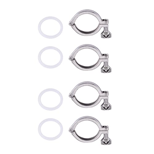 Mocturnity 4 Teilige Tri-Clamp Stahl Single Pin Hochleistungs Tri Clamp mit FlüGel Mutter für Ferrule Tc mit Silikondichtung 2 von Mocturnity