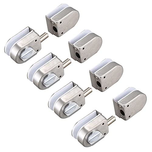 Mocturnity 4 x Edelstahl Riegel/Riegel für Glastüren, 138 A, ohne Bohren, für Doppelglastür, Glastür ohne von Mocturnity
