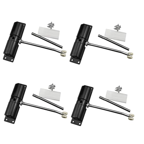 Mocturnity 4 x Türschließer, schwarz, für Zuhause, Türlicht, automatisch, verstellbar, Türschließer mit Feder aus Zinklegierung von Mocturnity