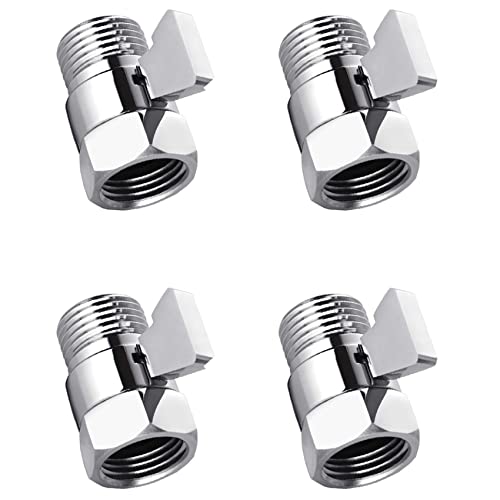 Mocturnity 4 x Wasserdurchflussregelventil, verstellbarer Wasserdruckregler aus Messing für Bidet-Sprüher und Handbrause von Mocturnity