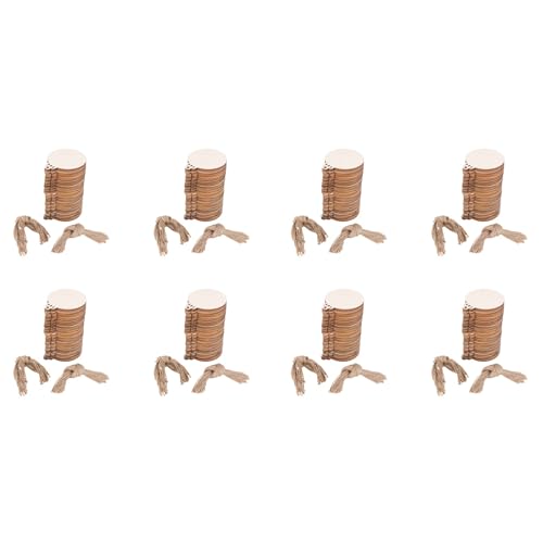 Mocturnity 400 Stück DIY Runde Holzschüsseln mit Faden zum Bemalen, unvollendete natürliche Holzscheiben in lose Scheiben für die rustikale Weihnachtsdekoration von Mocturnity