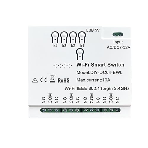 Mocturnity 4CH WiFi Smart Switch 7-32V USB 5V 2.4G WiFi Home Automation Module für IFTT Home Langlebig Einfach zu Bedienen Mocturnity 4CH WiFi Smart Switch 7-32V USB 5V 2.4G WiFi Home Automation Module für IFTT Home Langlebig Einfach zu Bedienen von Mocturnity
