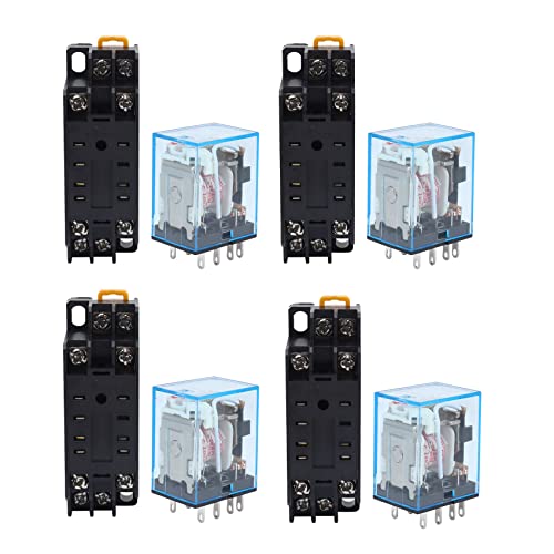 Mocturnity 4X 220 / 240V AC Spule DPDT Leistungsrelais MY2NJ 8 Pin W Steckdose Basis von Mocturnity