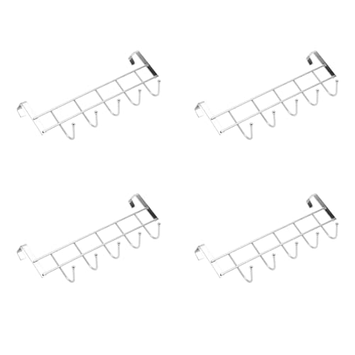 Mocturnity 4X 5 über der Tür Haus Bad Küche Mantel Handtuch Loop Hanger Rack Holder Regal Silber von Mocturnity