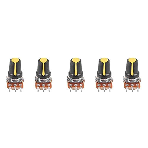 Mocturnity 5 Stuecke 100K Ohm 3 Terminals Linearer Drehbarer Audio B Typ Potentiometer Pot von Mocturnity