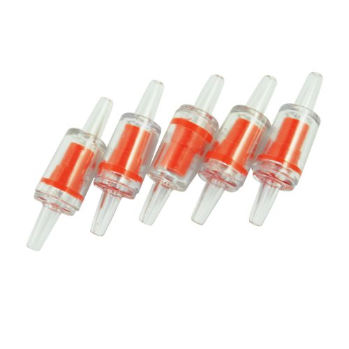 Mocturnity 5 x Rückschlagventile aus Kunststoff, rot, transparent für Aquarium von Mocturnity