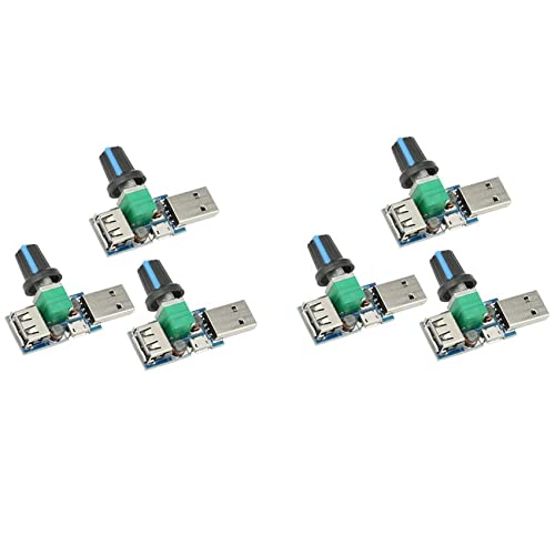 Mocturnity 6 Stück 5 W USB Lüfter Luft Volumen Geschwindigkeit Stufenloses Regler USB Geschwindigkeit Regler DC 5 V USB Stecker Eingang DC4-12 V Bis 2,5-8 V von Mocturnity