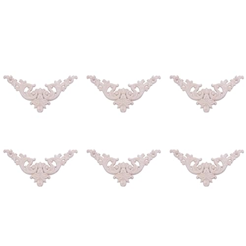 Mocturnity 6 Stücke 20 X 20Cm Gummi Eiche Geschnitzt Ecke Onlay Applique Kabinett Unbemalt von Mocturnity