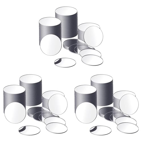 Mocturnity 75 Stück Selbstklebende Acryl-Mini-Spiegelfliesen für Kleine Runde zum Basteln (4 im Durchmesser) von Mocturnity