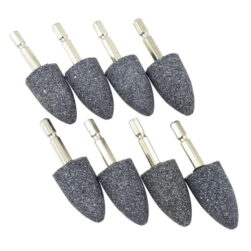 Mocturnity 8 Stück Schleifstein in Kegelform – Sechskantschaft 1/4 (6,35 cm), Schleifstein, für Bohrmaschine mit Rotationswerkzeug (25 mm) von Mocturnity