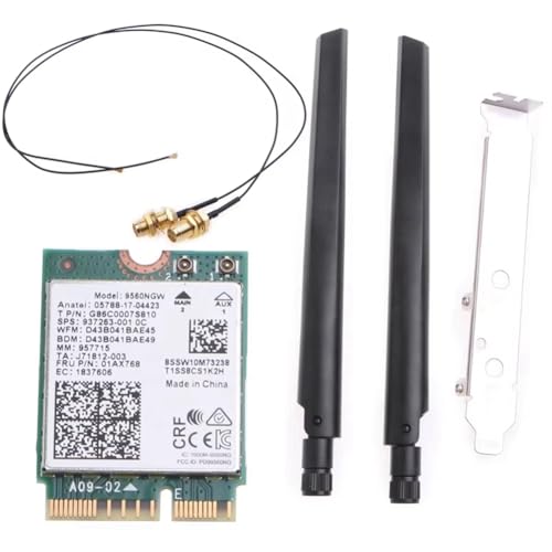Mocturnity 9560NGW Kabelloses Desktop-Kit mit Dualband 2,4 G/5 GHz 802.11AC M.2 CNVI WLAN-Karte, Antenne, kompatibel mit BT 5.0 Mocturnity 9560NGW Kabelloses Desktop-Kit mit Dualband 2,4 G/5 GHz 802.11AC M.2 CNVI WLAN-Karte, Antenne, kompatibel mit BT 5.0 von Mocturnity