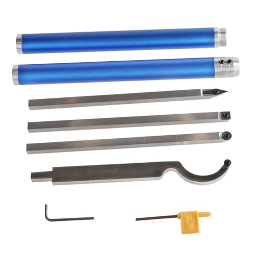 Mocturnity Auswechselbares Drehwerkzeug-Set aus Holz mit 6 Drehblättern mit universeller Hartmetallspitze, Drehwerkzeug für Holzdrehen, B von Mocturnity