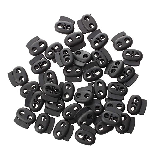 Mocturnity Double Hole Spring Loaded Kordelzug Rope Cord Locks Schwarz 40 von Mocturnity