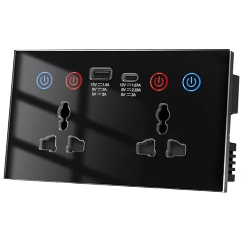 Mocturnity EU UK US Universalstecker/WiFi Smart Steckdosenschalter mit USB- und Typ-C-Anschluss Steckdose Smart Life über Home von Mocturnity