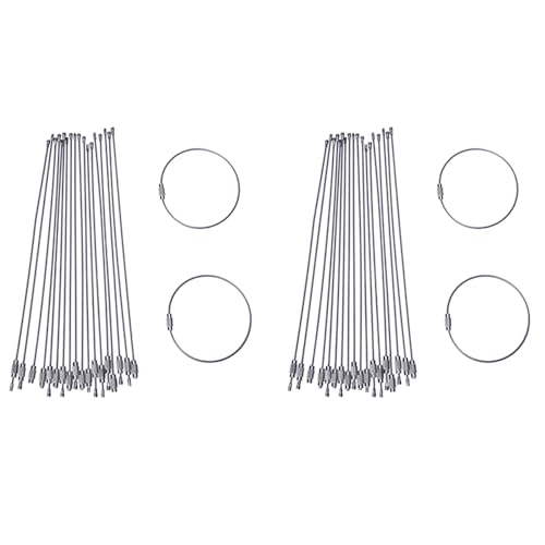 Mocturnity Edelstahl 20cm Draht Schluesselbund Kabel Schluesselring (100 Stueck) von Mocturnity