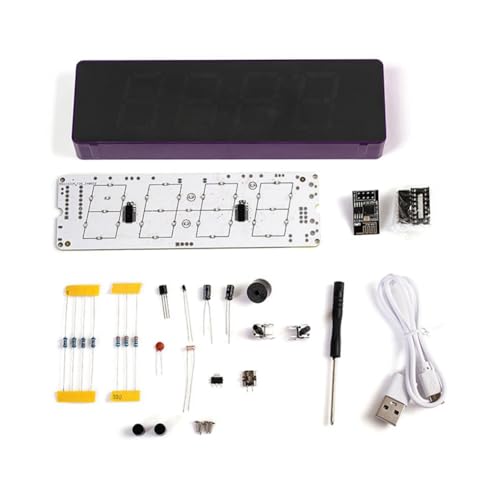 Mocturnity Elektronik-Bausatz zum Selbermachen, Digitaler RGB- mit Bunten LEDs, 4-Stellige -/Temperaturuhr, Lötprojekt zum Üben, C Mocturnity Elektronik-Bausatz zum Selbermachen, Digitaler RGB- mit Bunten LEDs, 4-Stellige -/Temperaturuhr, Lötprojekt zum Üben, C von Mocturnity