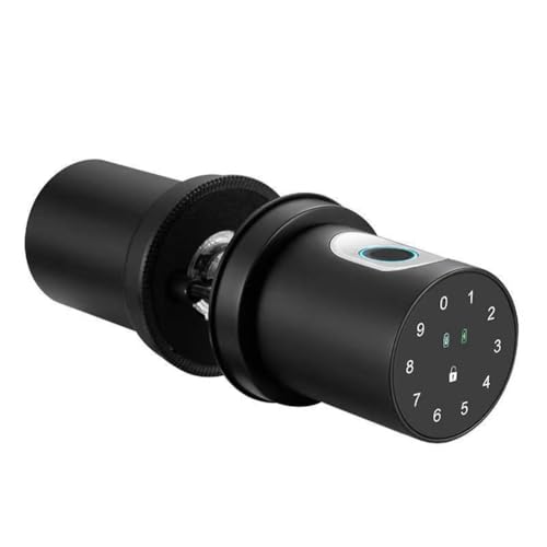 Mocturnity Intelligentes Türschloss mit Fingerabdruck, NFC-App, Backcode, Schlüssel, eleganter Türknopf mit Bluetooth (Fingerabdruck schwarz + Bluetooth) von Mocturnity