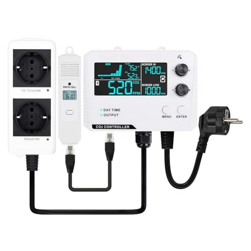 Mocturnity Kohlendioxid-Regler, geteilte Sonde, Doppelk, CO2-Monitor, CO2-Druckminderungsventil für Gewächshaus, EU-Stecker D Mocturnity Kohlendioxid-Regler, geteilte Sonde, Doppelk, CO2-Monitor, CO2-Druckminderungsventil für Gewächshaus, EU-Stecker D von Mocturnity