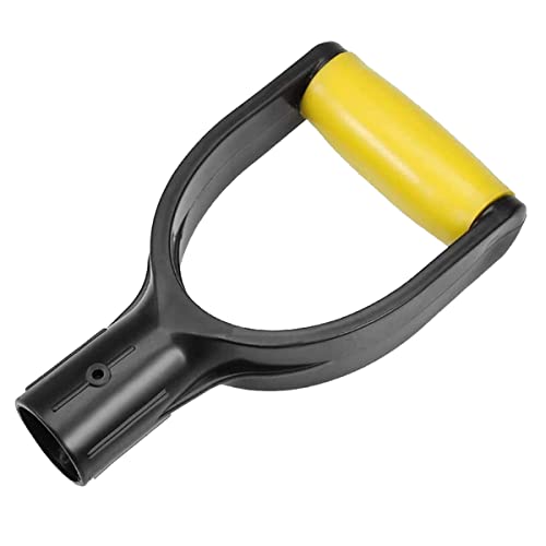Mocturnity Kunststoff-Schaufel mit D-Griff, Schneeschaufel mit 32 mm Innendurchmesser, Schneeschaufel (gelb) von Mocturnity