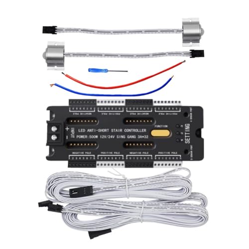 Mocturnity LED-Bewegungsmelder-Controller für Treppen, 32-Kanal-Dimmung, Nachtbeleuchtung für Den Innenbereich, 12 V/24 V, LED-Streifen, Treppenhaus-Controller von Mocturnity