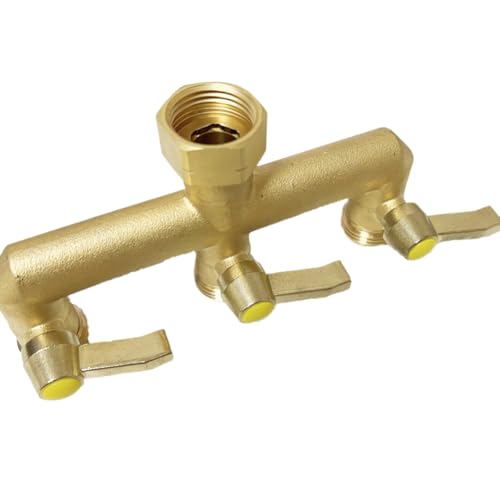 Mocturnity Messing-Schlauchverteiler Wasser Gartenschlauch-Adapter mit Weiblichem Anschluss und 3-Wege-3/4-Eingang Mocturnity Messing-Schlauchverteiler Wasser Gartenschlauch-Adapter mit Weiblichem Anschluss und 3-Wege-3/4-Eingang von Mocturnity