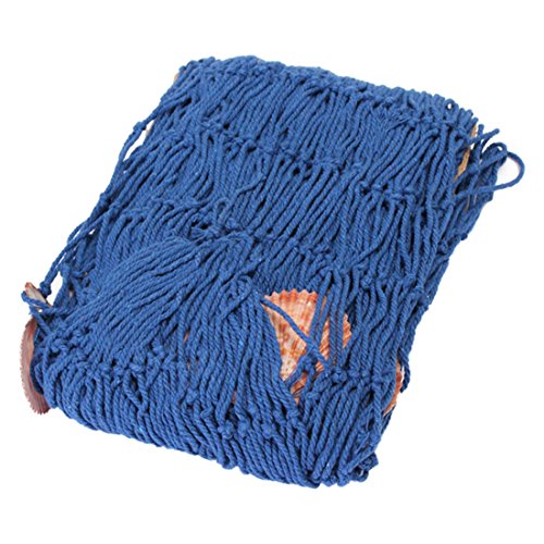Mocturnity Modern Art-Ausgangsdekoration-Nautische Dekorative 2M X 1M Fischernetz-Küste-Strand-Muschel-Partei-Tür-Wand-Dekoration (Blau) von Mocturnity