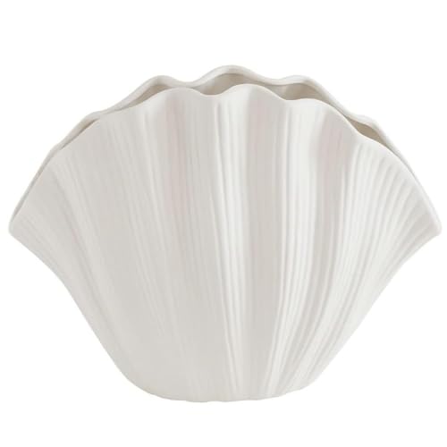Mocturnity Muschelförmige Keramikvase im Nordischen Stil, Heimdekoration, Tischplatte, Pflanzenhalter, Geschirr, Blumenarrangement, B, Langlebig, Einfach zu Verwenden, von Mocturnity