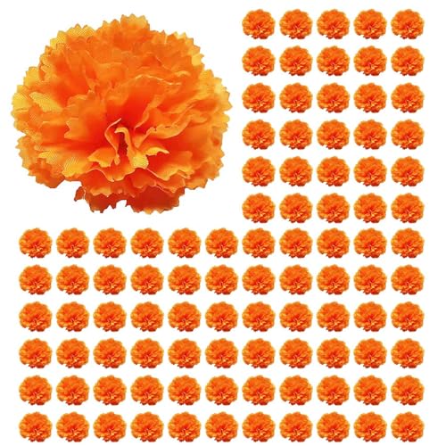 Mocturnity Ringelblumenköpfe, lose, 800 Stück, künstliche Blumenköpfe für Girlanden, künstliche Ringelblumen aus Seide, Orange von Mocturnity