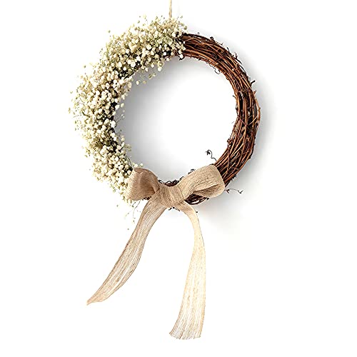 Mocturnity SäUglingsatem Girlande für Geburtstags Dekoration, Rattan Hoop NatüRliche Getrocknete Blumen Wand Behang von Mocturnity