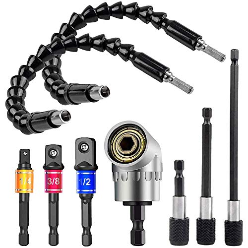 Mocturnity Sechskant-Verlängerung, sechseckig, Set mit Muttern, Bohrer, flexibler Bohrer, flexibler Bohrer und Universaladapter-Set von Mocturnity