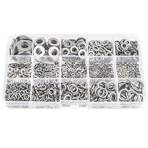 Mocturnity Set mit Unterlegscheiben aus Edelstahl 304 und 700 Stück, 8 Größen - M2 M2.5 M3 M5 M6 M8 M10 Mocturnity Set mit Unterlegscheiben aus Edelstahl 304 und 700 Stück, 8 Größen - M2 M2.5 M3 M5 M6 M8 M10 von Mocturnity