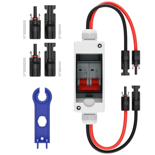 Mocturnity Solarmodul-Trennschalter, 32 A DC 500 V Leistungsschalterkasten PV-Trennschalter mit Wasserdichter IP65-Box von Mocturnity