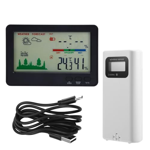 Mocturnity Thermometer und Hygrometer für den Innen- und Außenbereich, Wetterstationen ohne Reichweite von 328 Füßen/100 m, Temperatur und Luftfeuchtigkeit von Mocturnity
