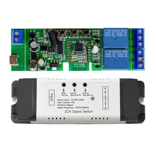 Mocturnity Tuya Zigbee 2 CH Intelligentes Relais Schalter Sensor AC 85 – 250 V Schalter Zugangskontrolle Relais Controller mit Schutzhülle von Mocturnity