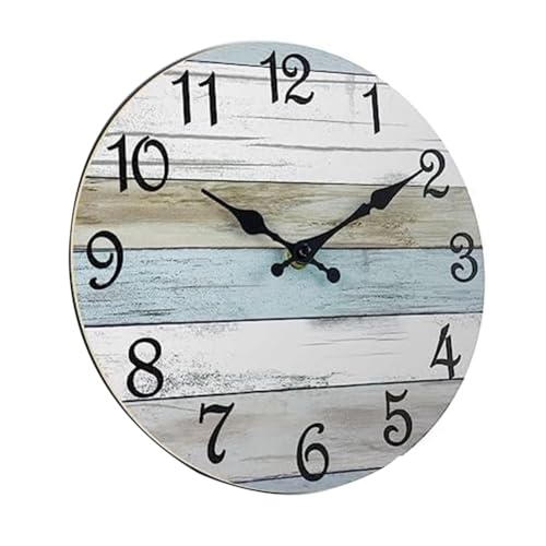 Mocturnity Wanduhr für Badezimmer, rustikale Wanduhren mit Batterien, leise, nicht tickende Küstenuhr aus , Heimdekoration von Mocturnity