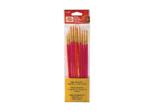 Mod Podge Detail Pinselset, Synthetisches Material, Mehrfarbig, 22.6 x 6.4 x 0.4 cm von Mod Podge