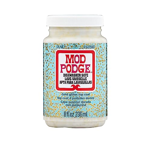 Plaid Mod Podge Dishwasher Safe Glitter Sealer-8oz Gold von Mod Podge