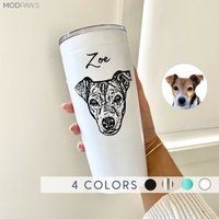 Individueller Haustier Becher 20Oz/10Oz Mit Haustierfoto + Name Hundeweinbecher Personalisierte Hundetasse Katzenbecher Reisebecher von ModPawsUS