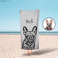 Personalisiertes Haustier Strandtuch Mit Haustierfoto + Haustiername Personalisierte Katzen Küchentücher Benutzerdefinierte Hundegeschirrtücher von ModPawsUS