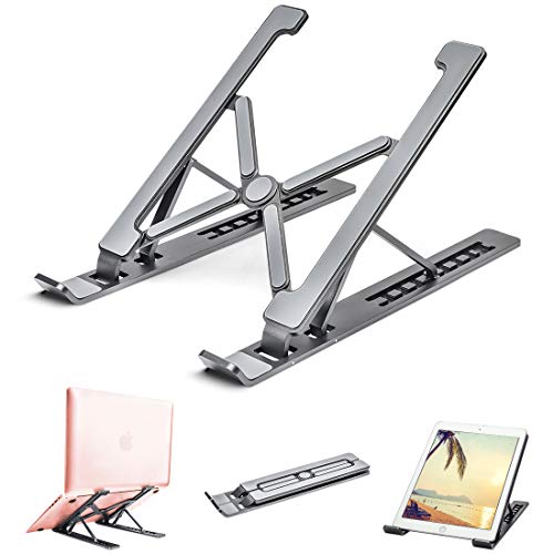 Verstellbarer Laptop-Ständer für den Schreibtisch, tragbar, faltbar, aus Aluminium, belüftet, für MacBook Pro Tablet, iPad Ständer, 7 Höhe, 10-17 Zoll (25,4-43,2 cm) von Modazon
