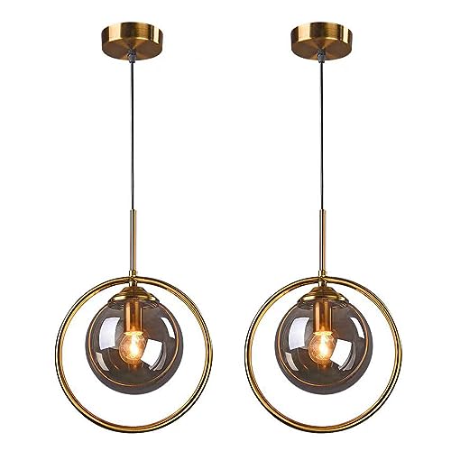 Moddeny Vintage Globe Glas Pendelleuchten Einzelkopf Messing Metall Deckenhängelampe 9,8 Zoll E27 Pendelleuchte Kronleuchter für Küche Esszimmer Innenbeleuchtungskörper Moddeny Vintage Globe Glas Pendelleuchten Einzelkopf Messing Metall Deckenhängelampe 9,8 Zoll E27 Pendelleuchte Kronleuchter für Küche Esszimmer Innenbeleuchtungskörper von Moddeny