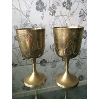 Vintage Set Von 2 Metall Glas Schweden von ModeFinds