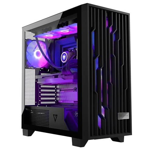 MODECOM Volcano PERUN APEX ARGB Schwarz PC-Gaming-Gehäuse ATX Midi Tower | ARGB-Controller | PC Gehäuse mit 4 ARGB-Lüfter | Platz für 420 mm GPU & 360 mm Wasserkühlung von Modecom