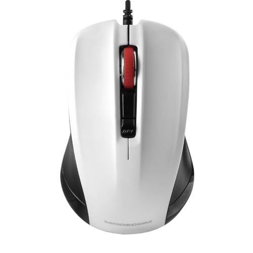 Modecom Kabelgebundene USB-Laptop-Maus MC-M9.1 schwarz und weiß von Modecom