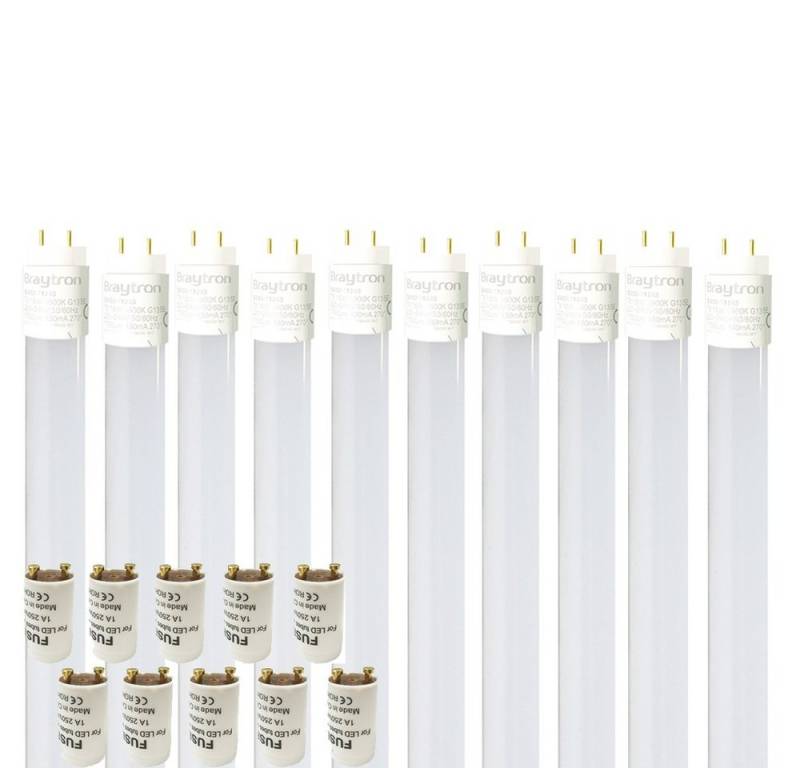 ENERGMiX LED-Leuchtmittel 60cm, 120cm, 150cm T8 LED Glas Röhre Tube Leuchtstoffröhre inkl., T8, 10 St., Neutralweiß, Set von ENERGMiX
