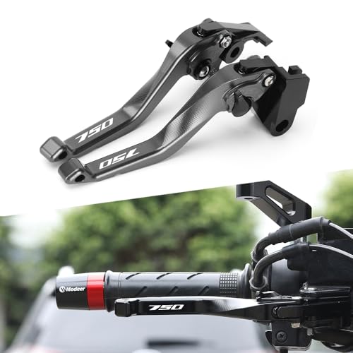 Modeer Motorrad Kurzen Bremse und Kupplungshebel Kompatibel mit CB 750 Hor.net/XL 750 Transalp 2023 2024 2025 CNC Aluminium transalp xl 750 hor-net 750 Zubehör (Grau) von Modeer